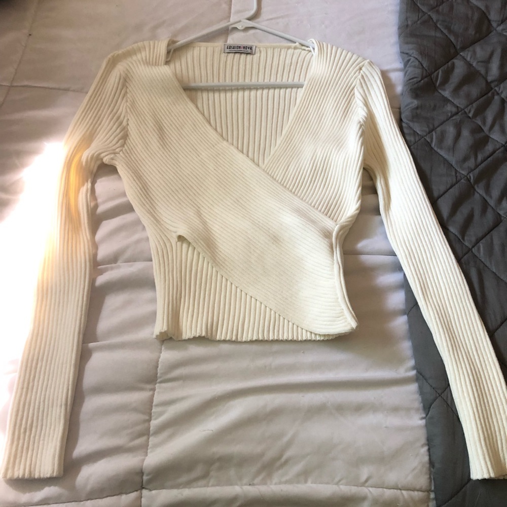 Deep v neck sweater